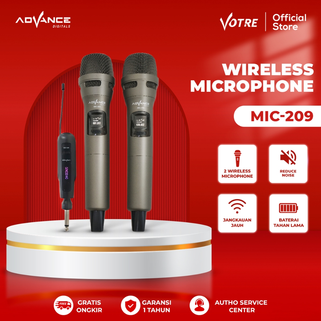 NEW ADVANCE - Wireless Microphone Wireless Double Charge