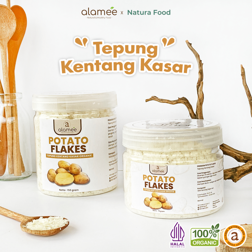 

ALAMEE Tepung Kentang Serpih Potato Flakes Premium Tepung Kentang Kasar PREMIUM 150gr