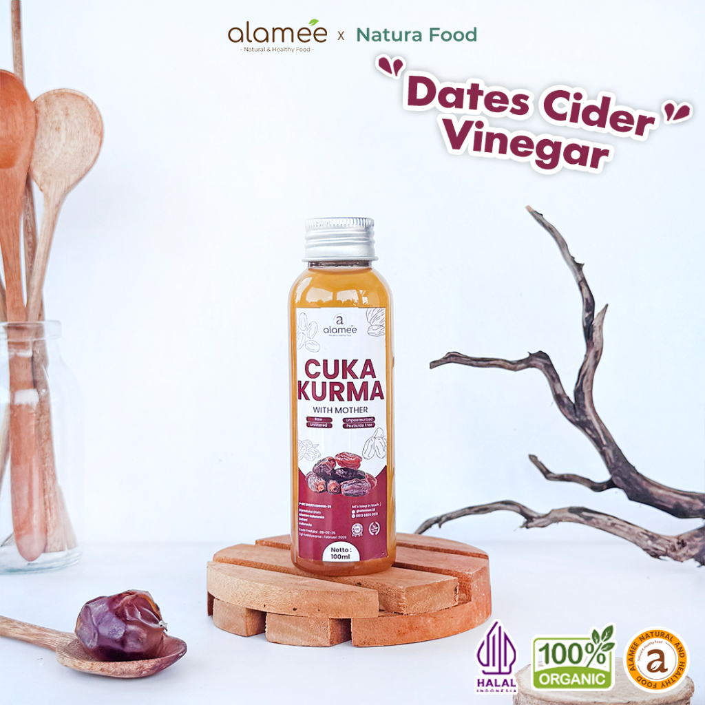 

ALAMEE Cuka Kurma With Mother Original Dates Cider Vinegar Fermentasi Probiotik Herbal 100ml