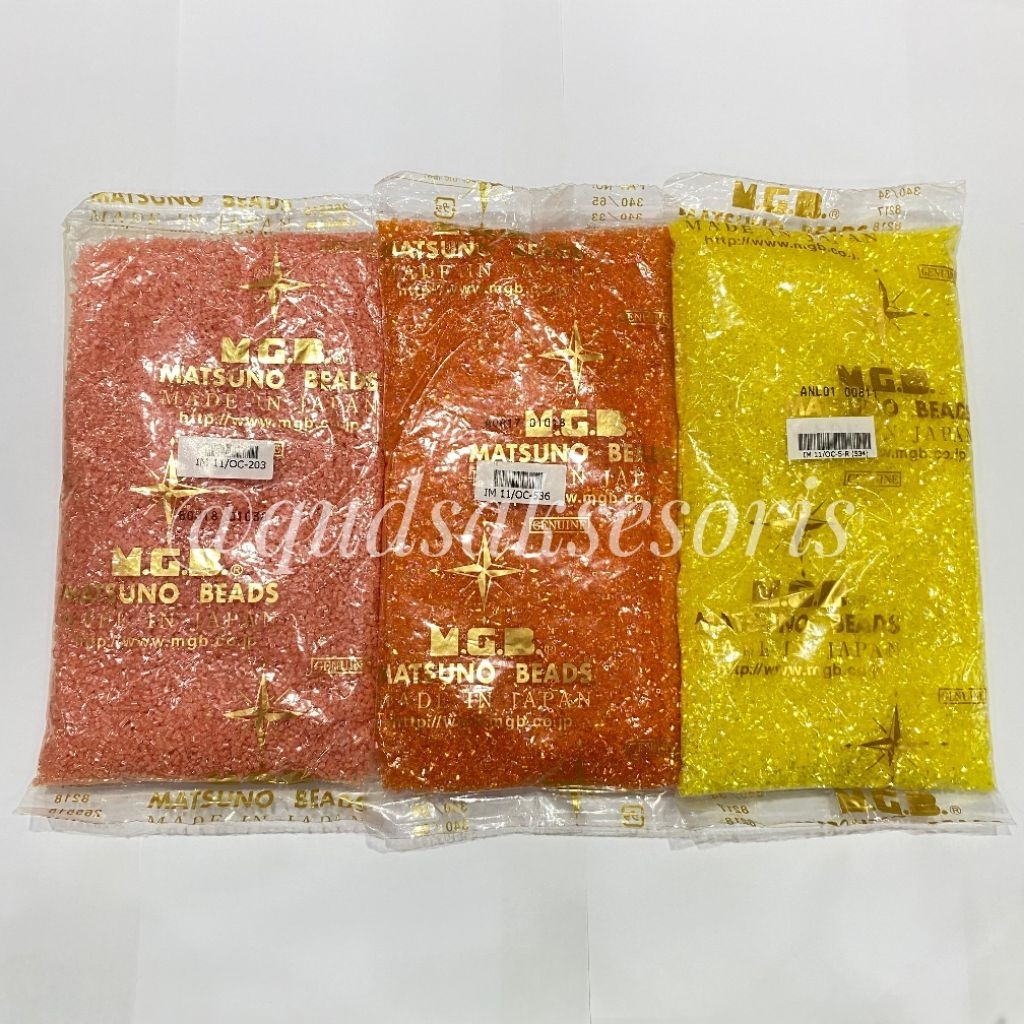 Mote patah payet MGB jepang asli seri kuning per 10 gram