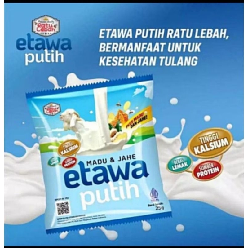

Ratu lebah susu kambing etawa/ Etawa putih madu jahe 10 sachet