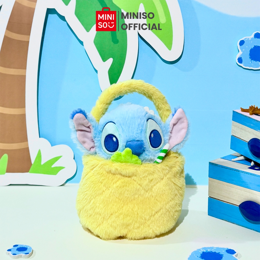 Miniso x Disney Stitch Collection Boneka Mewah 2 in 1 Plush Toy & Bag Set Tas Mewah Tas Tangan