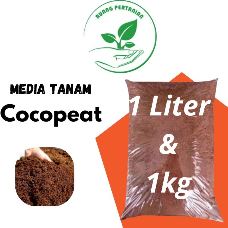 Cocopeat murni halus kemasan 1 Liter  | Kemasan 1kg siap pakai untuk media tanam | hidroponik | cangkok