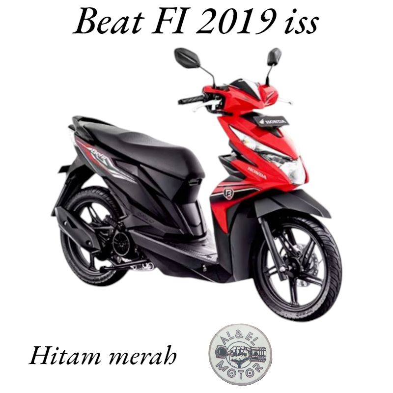 Stiker Striping Les Lis Body Motor Honda Beat Fi ISS 2019 Hitam Merah