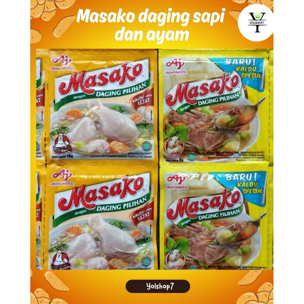 

Masako 12 sachet penyedap rasa Sapi dan ayam 8,5gr