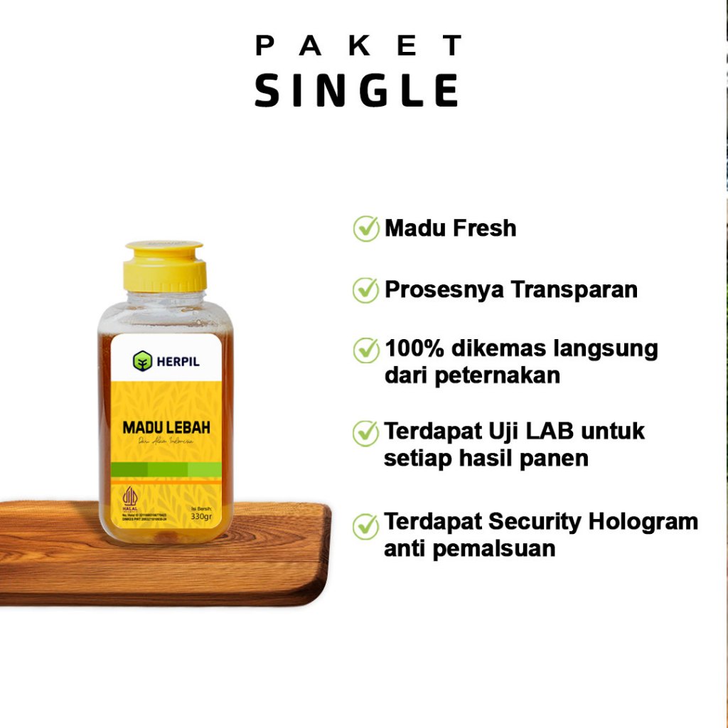 

NG Heil Madu Lebah 330 gram, Madu Murni Fresh Nektar Multiflora 100% Dikemas di Peternakan