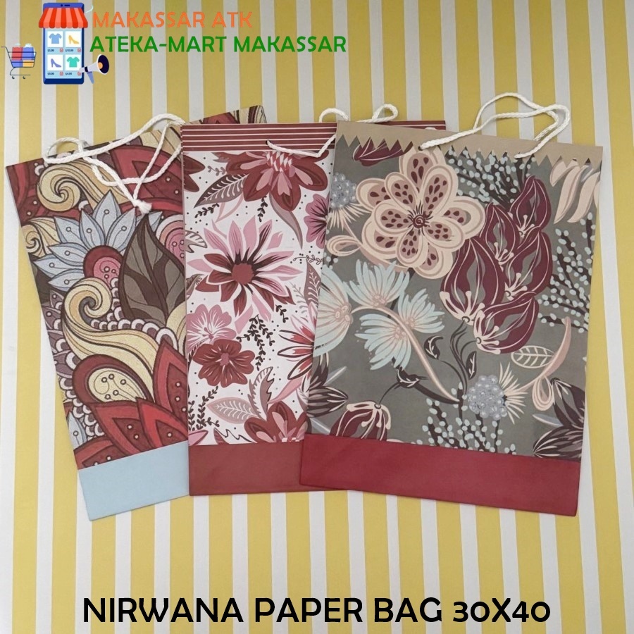 

[PAK/12PCS] BRC PAPER BAG 30X40X10 TAS KERTAS NIRWANA