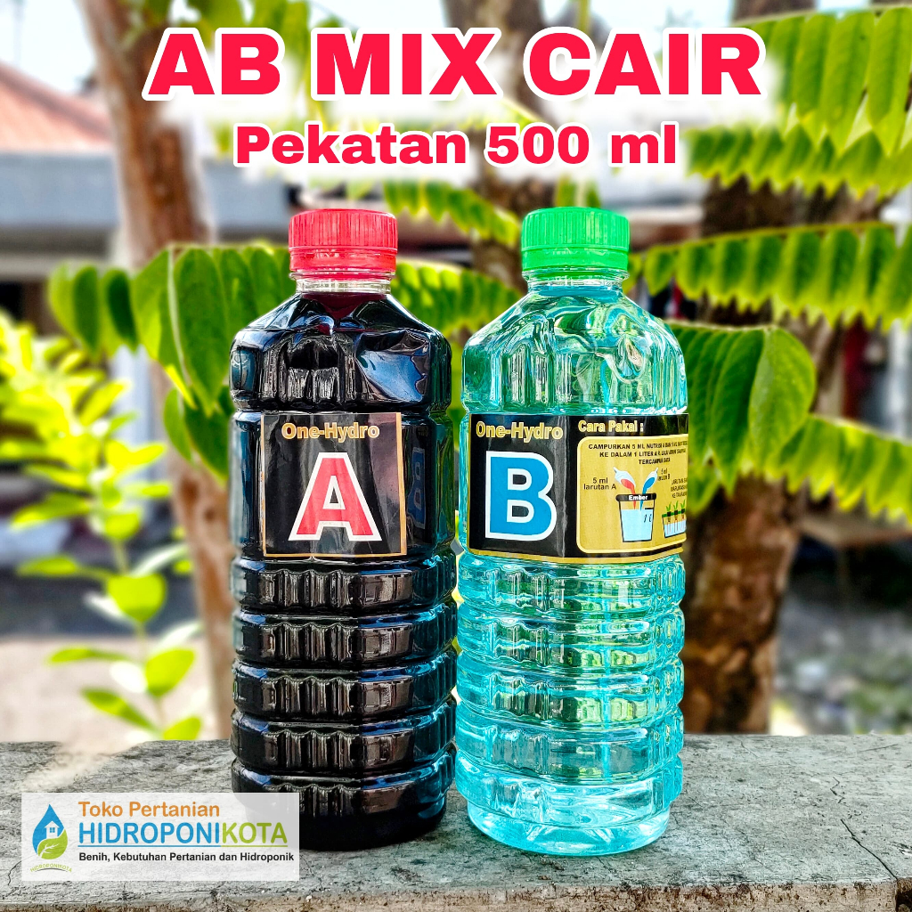 OH - AB Mix Cair Premium One Hydro 100 L / Pekatan 500ml - Botol bening