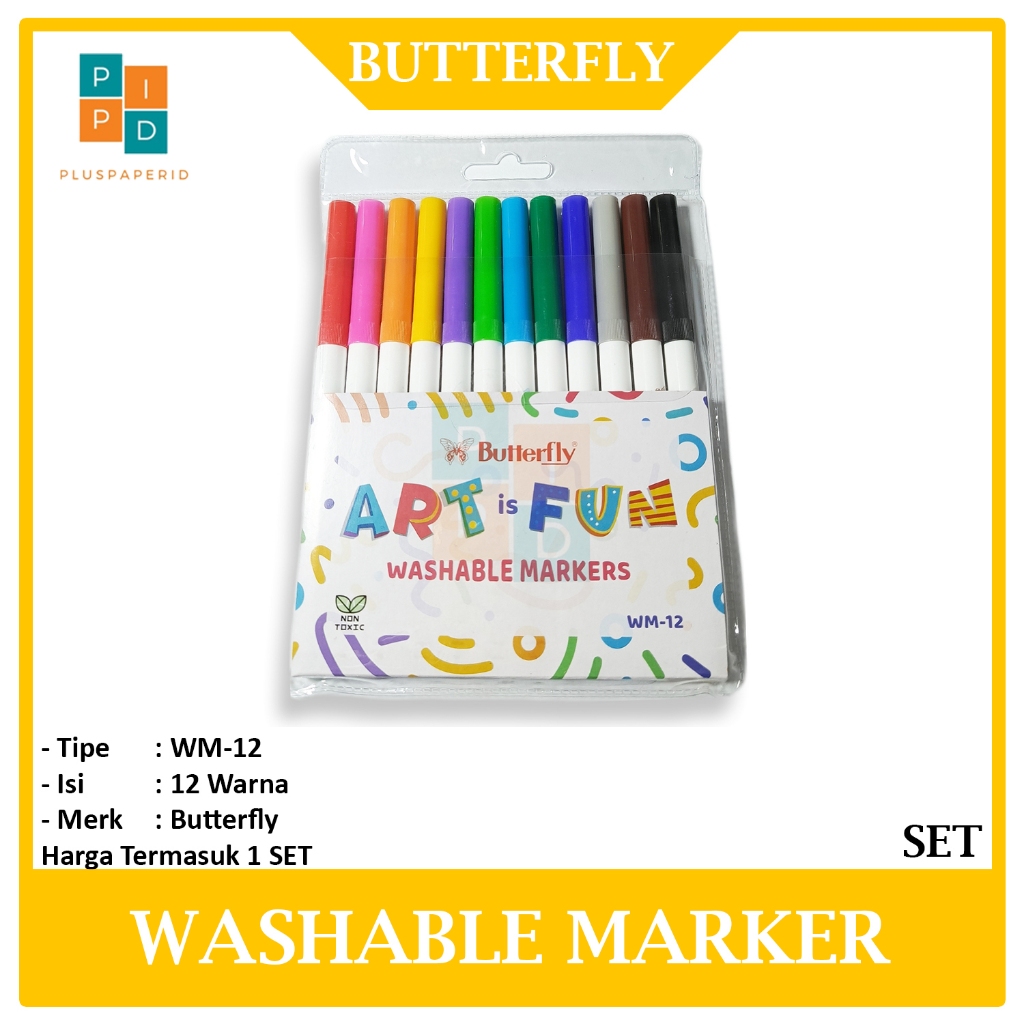 

Butterfly - Art is Fun Markers Washable WM-12 - Set