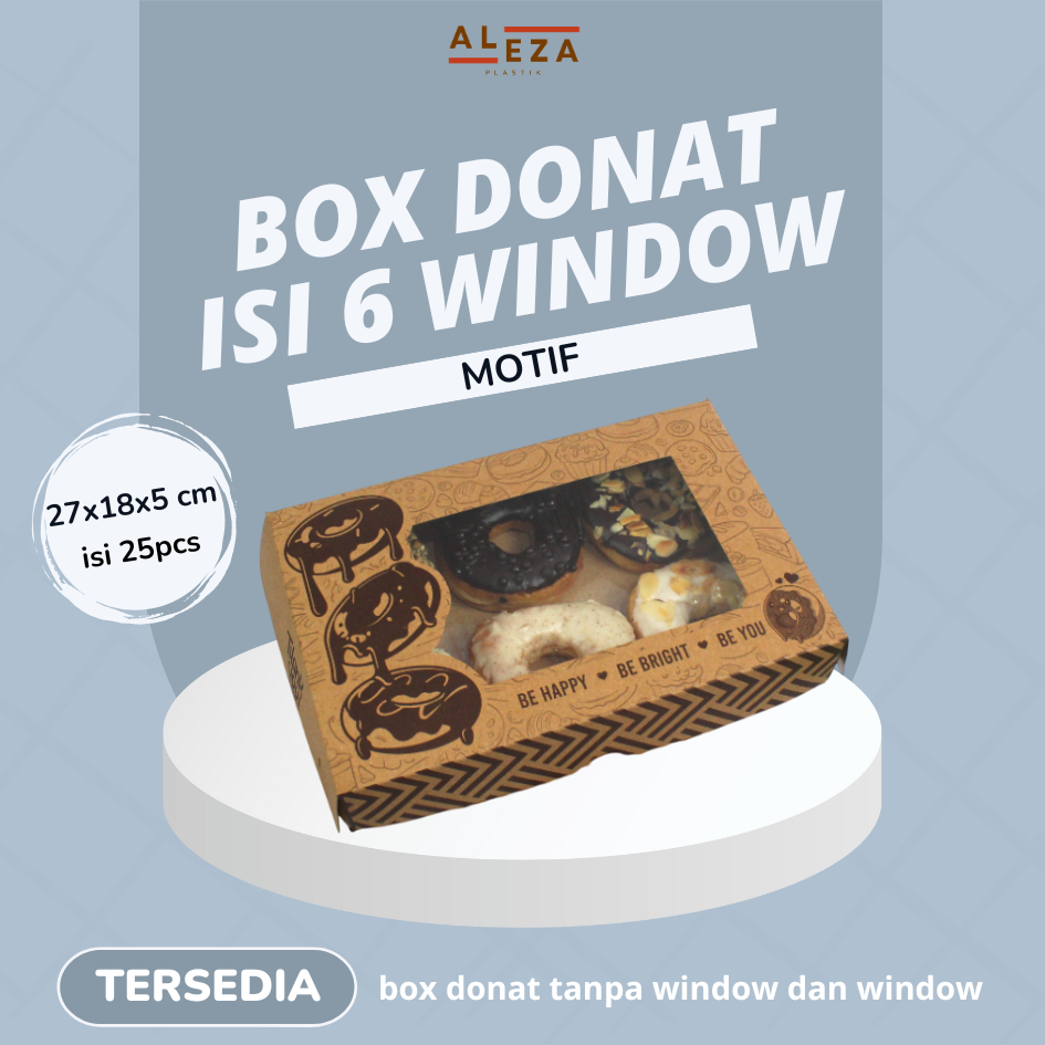 

Box Donat isi 6 | Dus Donat isi 6 | Kotak Donat isi 6 Window Motif isi 25 pcs