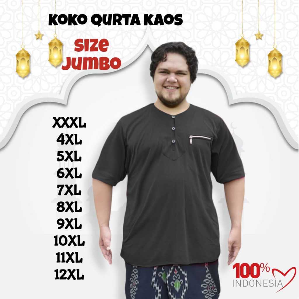 KOKO KURTA KAOS KOKO KURTA PRIA LENGAN PENDEK SIZE JUMBO