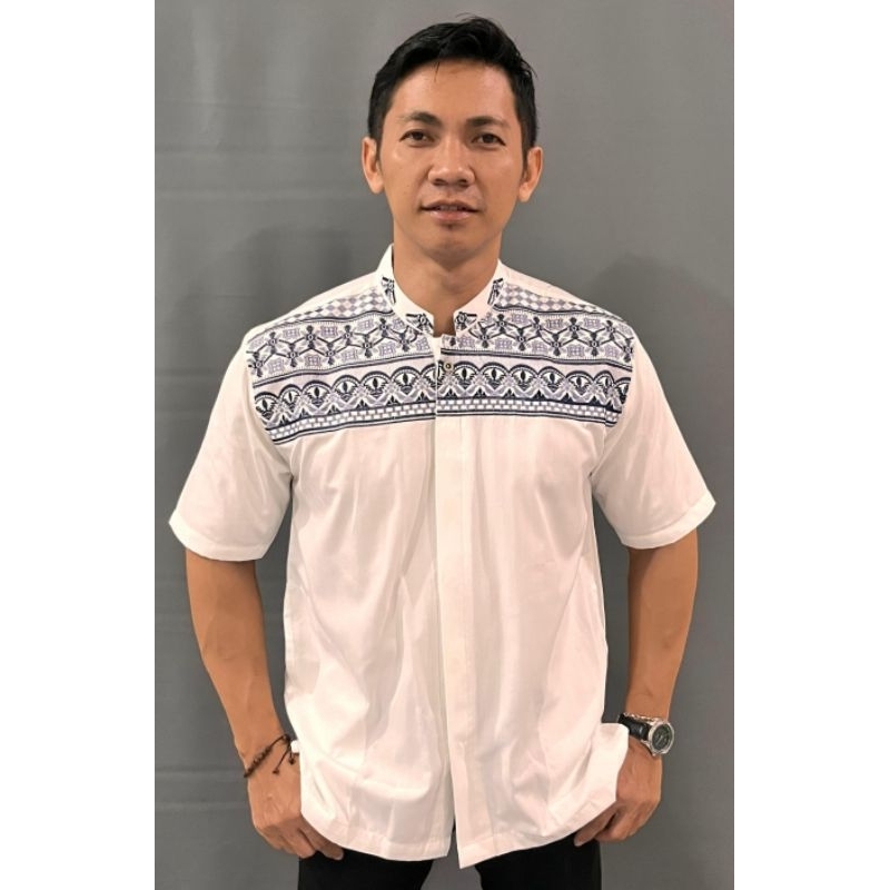 Koko motip series Athar 05 Koko bordir mewah Koko pendek Koko premium Koko putih tulang Koko modern