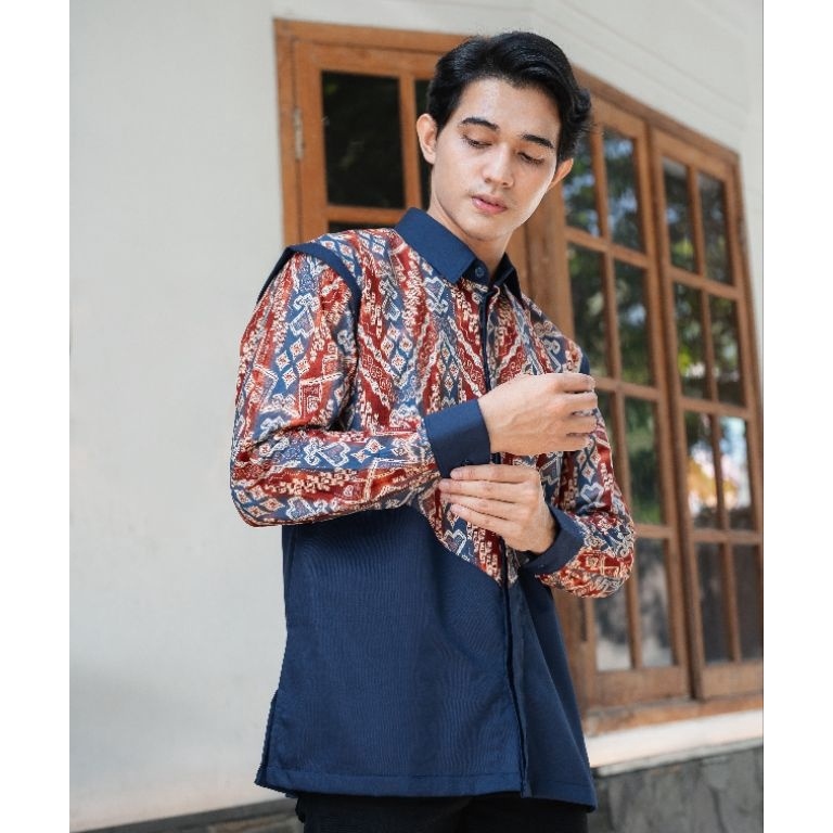 Kekinian Kemeja Batik Pria NUCID Nanda 1 Navy