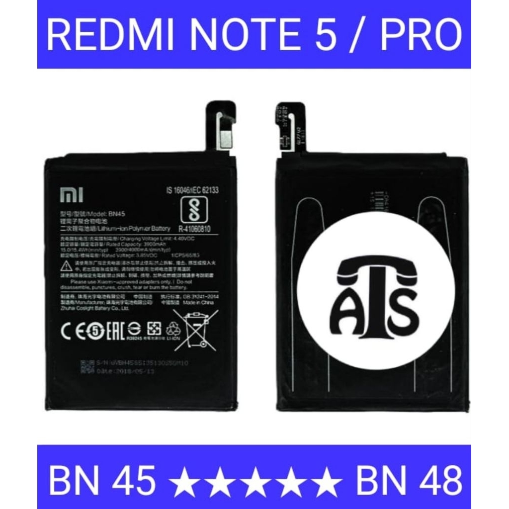 Baterai Xiaomi Redmi BN 45 Baterai Redmi Xiaomi BN 48 BT Battery Baterai Redmi Note 5 Redmi Note 5 P