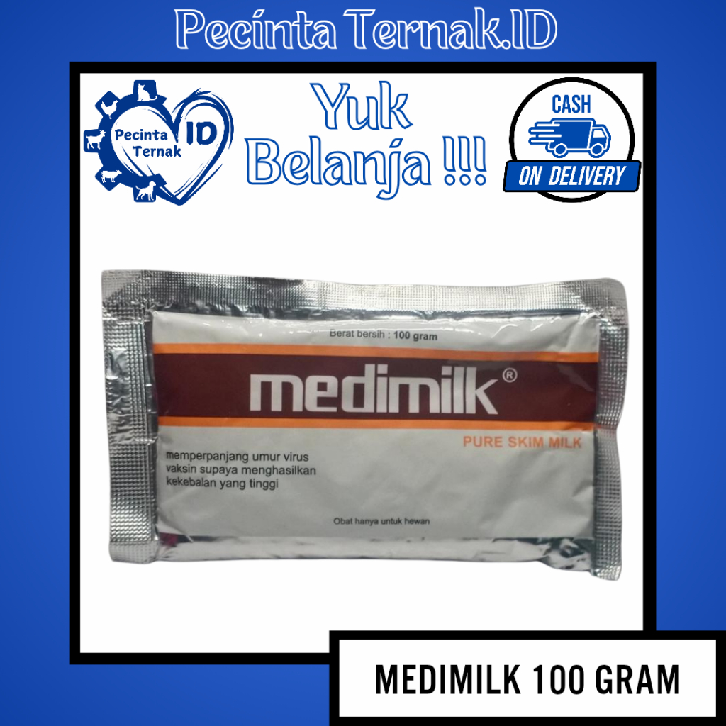 

MEDIMILK PURE SKIM 100 GRAM - Susu Skim pelarut Vaksin Untuk Ayam 100 gram Medion