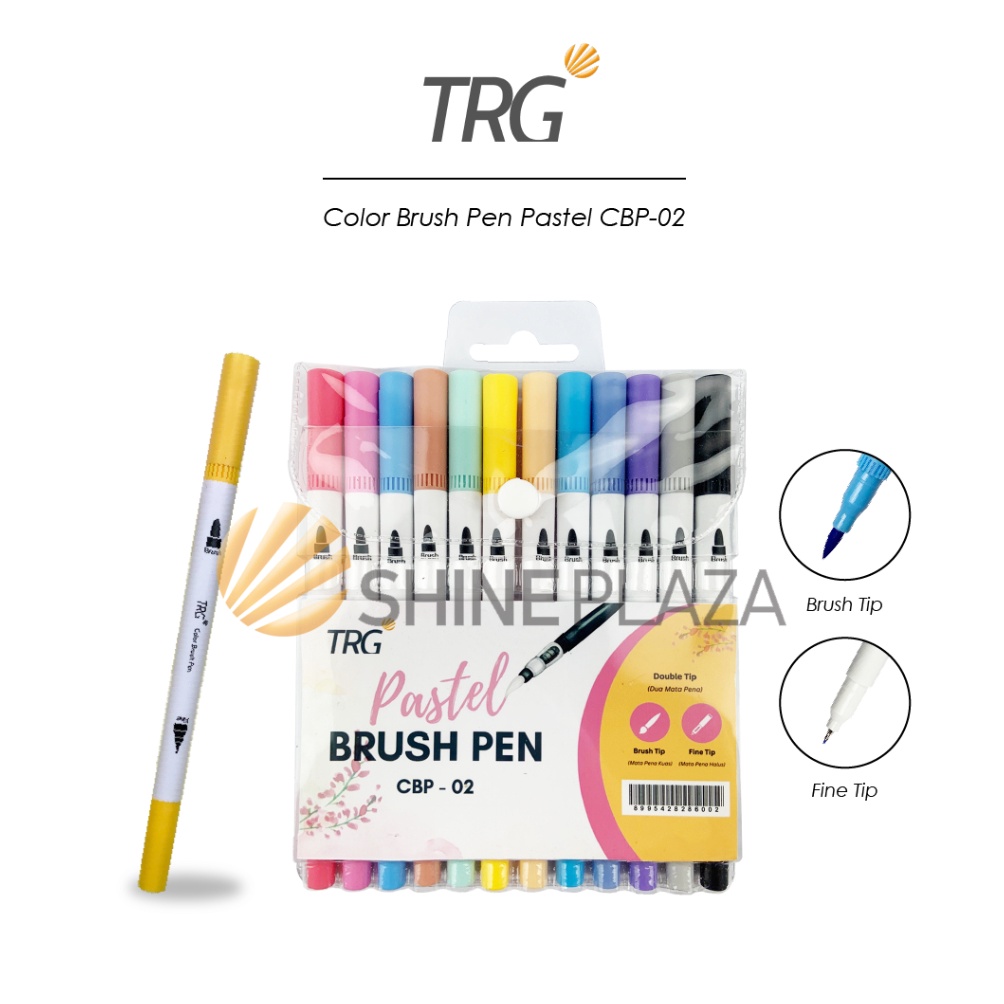 

KODE Y63A TRG Color Brush Pen Set Double Tip Pastel 12 Colors CBP2 Pulpen Pena Spidol Kuas Warna TRG