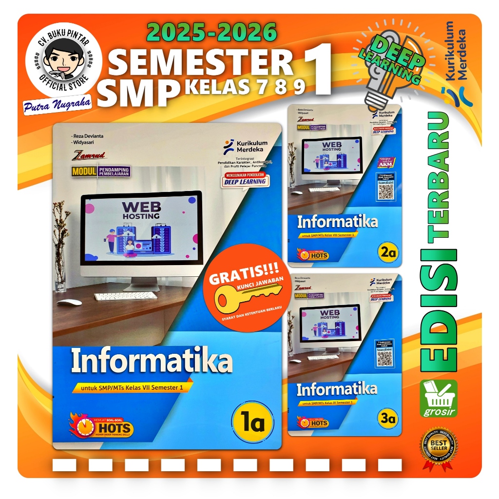 BUKU LKS INFORMATIKA SMP KELAS 7 8 9 SEMESTER 1 2025-2026 Deep Learning KURIKULUM MERDEKA | Zamrud P