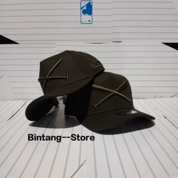 Topi Crossbats Hijau Army Topi Pemium Pria Wanita Topi MLB Quality