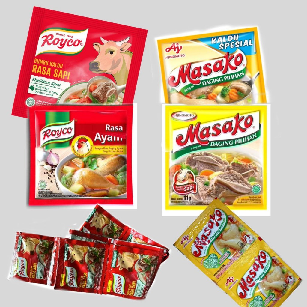 

Penyedap Rasa Royco Dan Masako / Rasa Ayam Sapi / Harga per 1 Biji