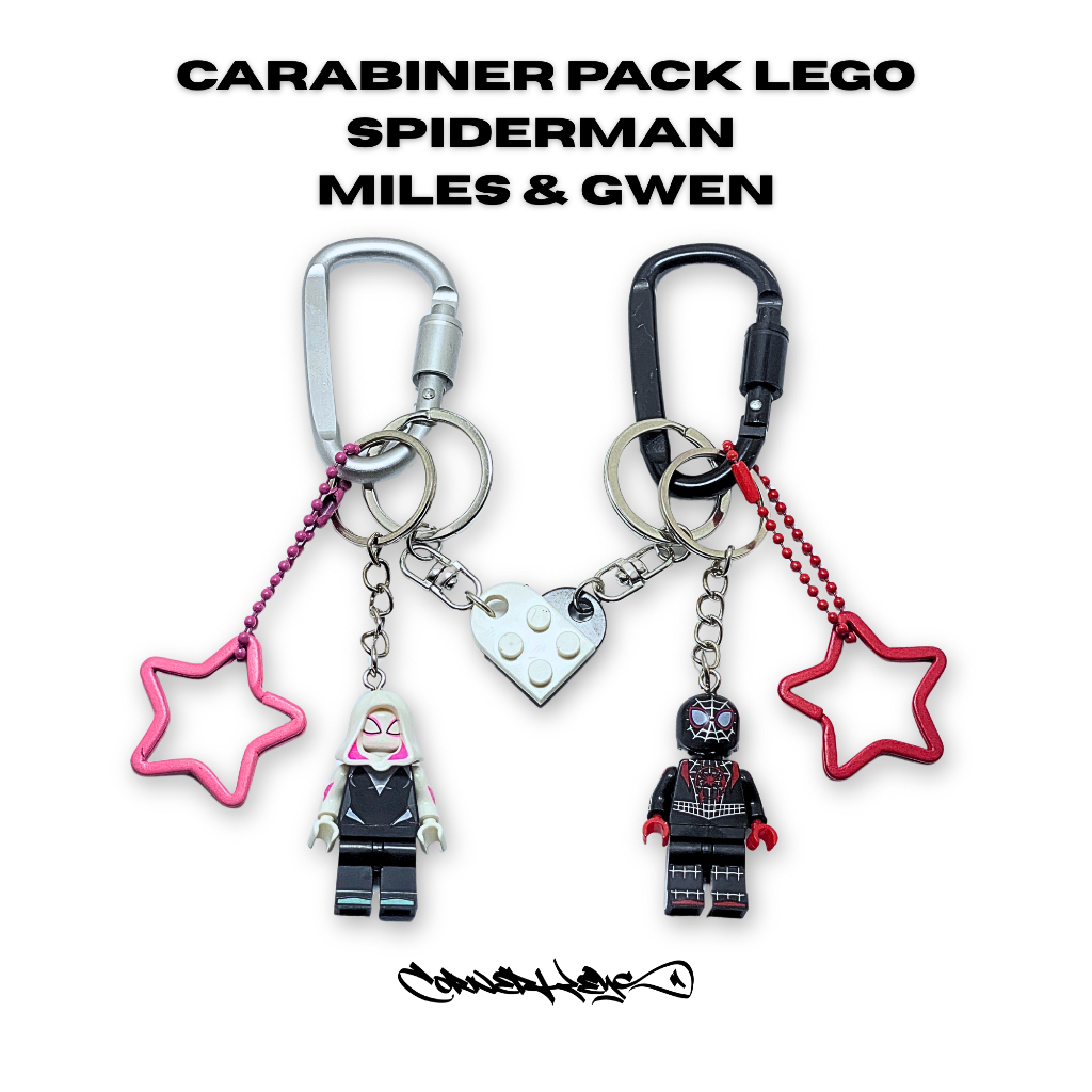 Corner Keys Carabiner Pack Lego Spiderman Miles & Gwen Couple set