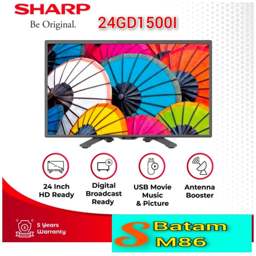 LCD TV DIGITAL SHARP 24GD1500i DIGITAL TV 24"INCH HD GARANSI RESMI (BATAM)