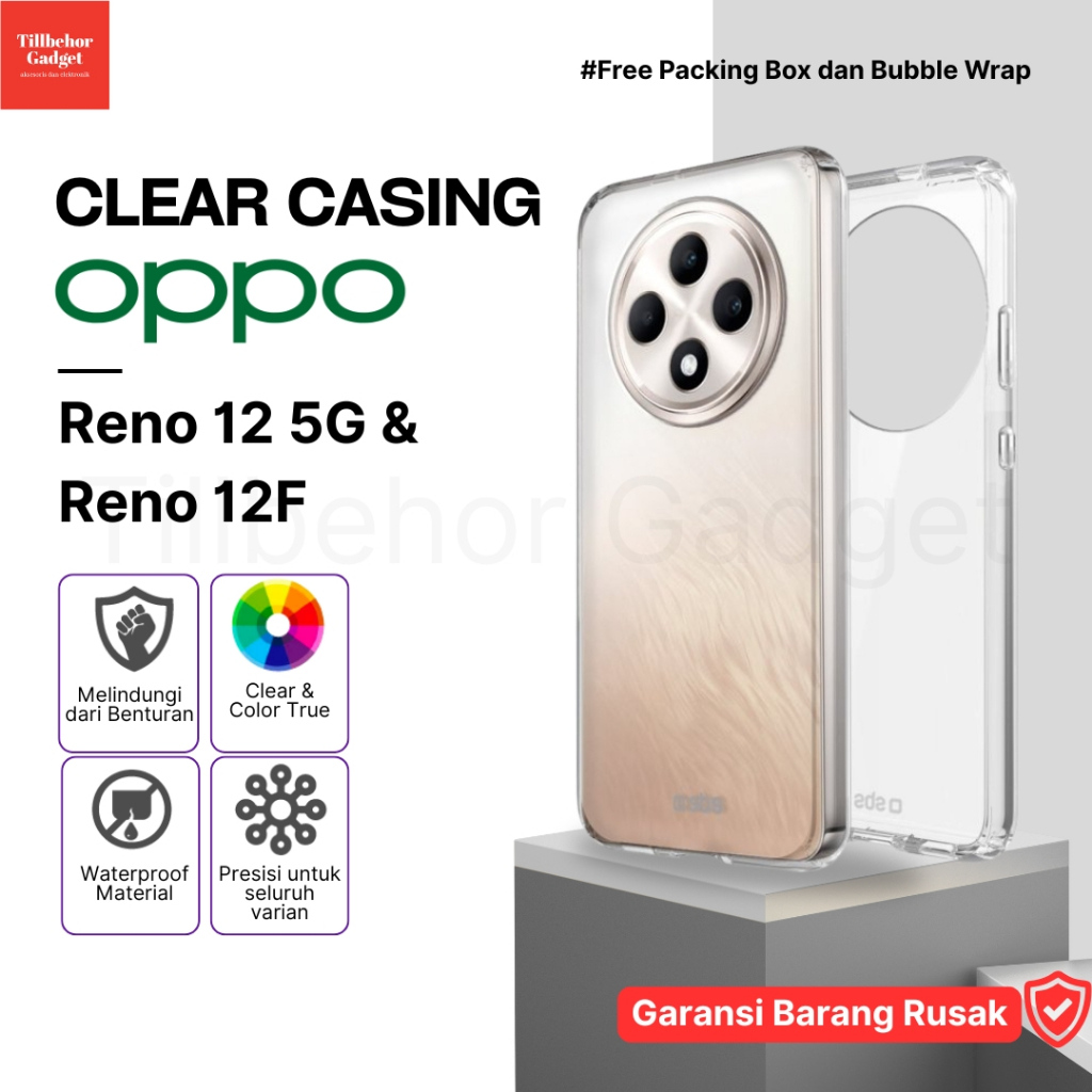 Clear Case Oppo Reno 12 5G Reno 12F | Casing Bening Oppo Reno 12 5G Reno 12F