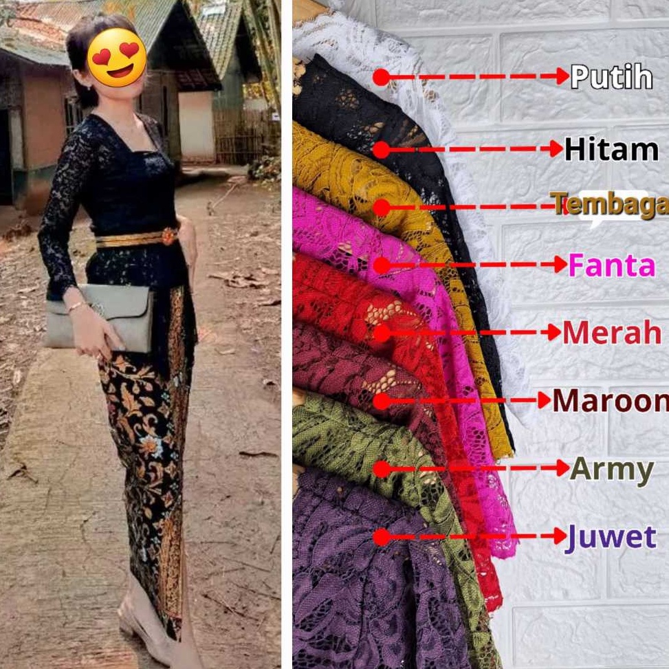Kebaya Modern Kebaya Brukat Bali Atasan Kebaya Brukat Kebaya Bali Kutu Baru Murah Grosir Warna Army 