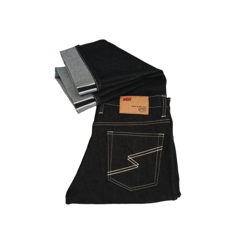 Raw denim selvedge nachi Zeus black 14 Oz ready size 26 sampai 40