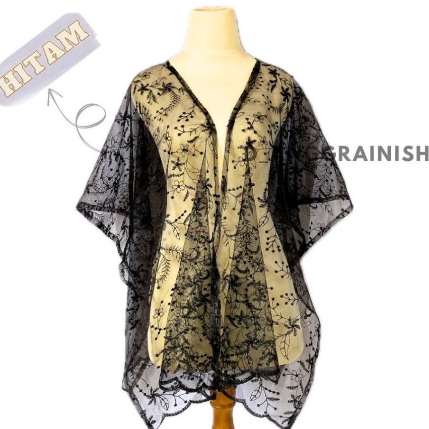 KODE Y93I CARDIGAN TILE POLOS CARDIGAN BROKAT KEKINIAN OUTER TILE PREMIUM  CAPE BROKAT