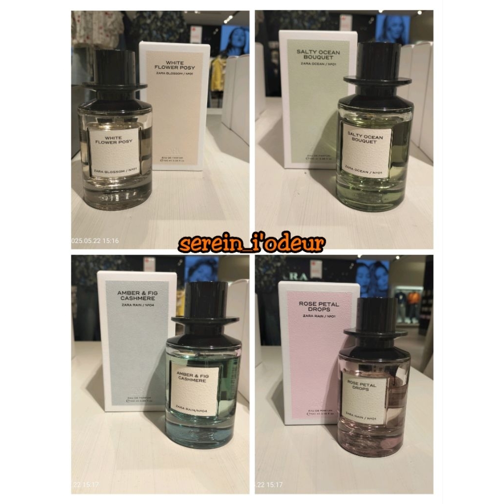 PARFUM ZARA EDP X JO MALONE BLOSSOM SERIES - WHITE FLOWER POSY -  ROSE PETAL DROPS -  AMBER & FIG CA