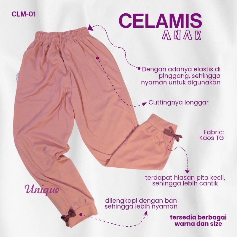 CLM01 — CELAMIS WANITA PREMIUM CELAMIS SYARI CELAMIS BAHAN KAOS CELAMIS ANAK LUCU