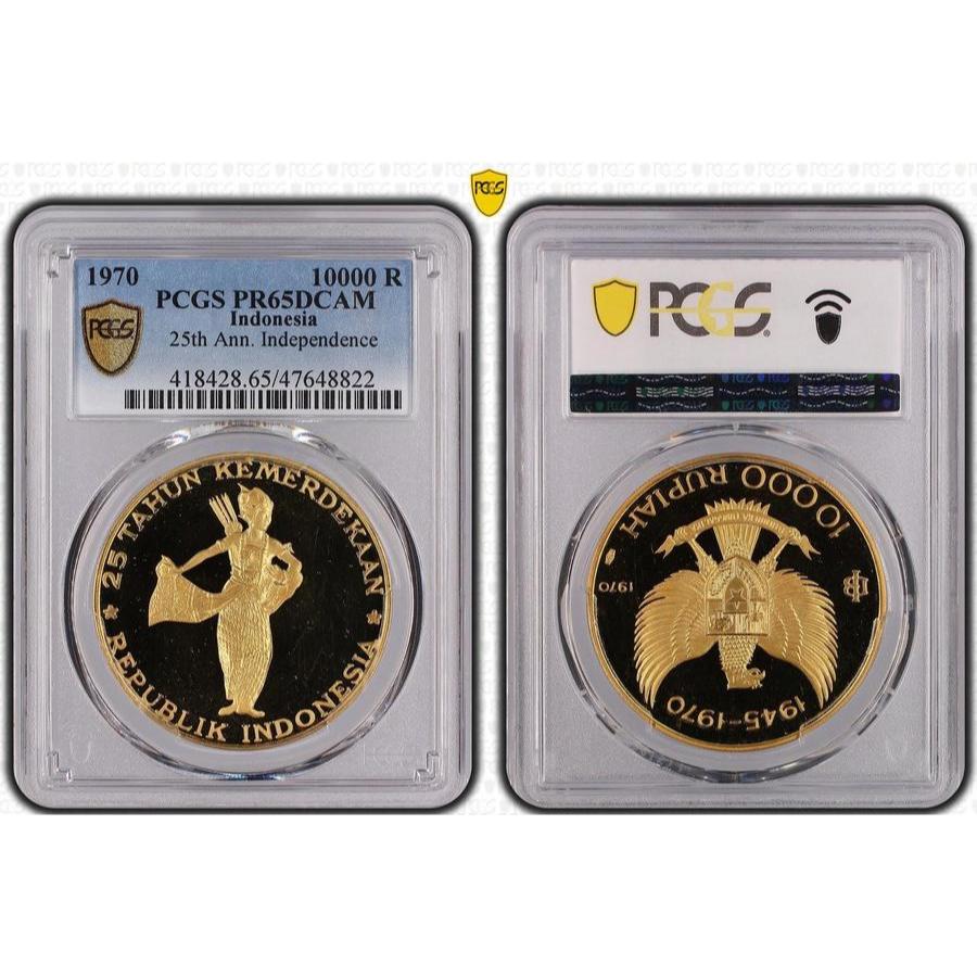 Koin Emas Indonesia PERURI Wayang Dancer 1970 PCGS PR65