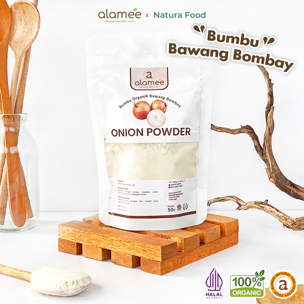 

ALAMEE Bawang Bombay Bubuk Onion Powder Ground Spice Bumbu Bombai Dapur Organik Seasoning 50 Gram
