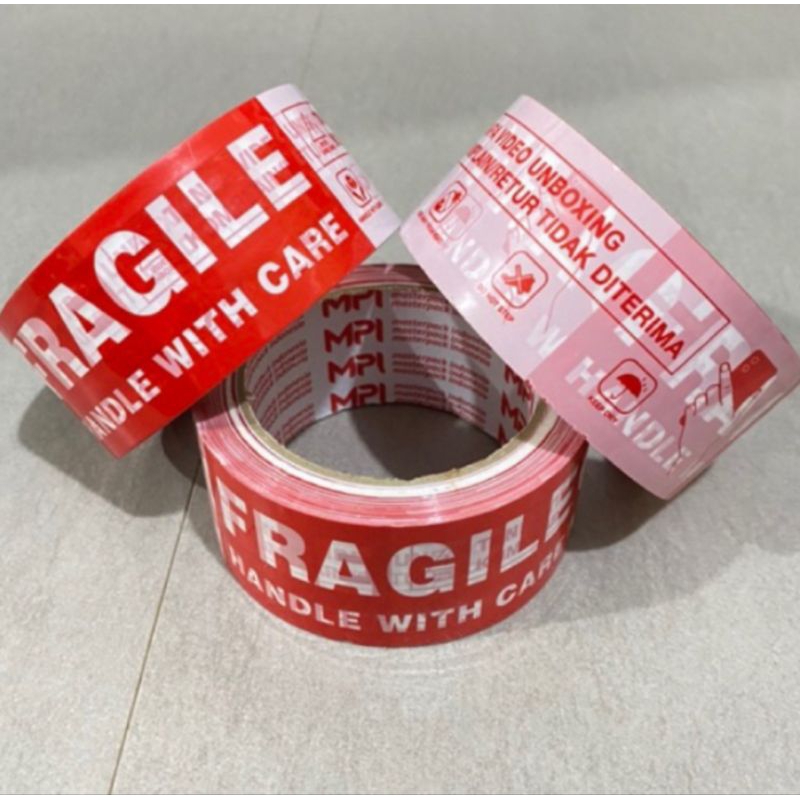 

Q (Q10) LAKBAN FRAGILE MERAH JANGAN DIBANTING DAN VIDEO UNBOXING / 200 YARD/TEBAL 2 INC/48 MM