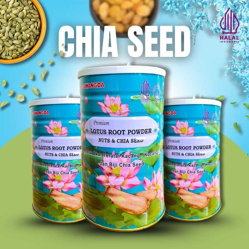 

Chis Seed Almond - Oufen Lotus Root Powder with Tepung Teratai, Halal BPOM 500gr