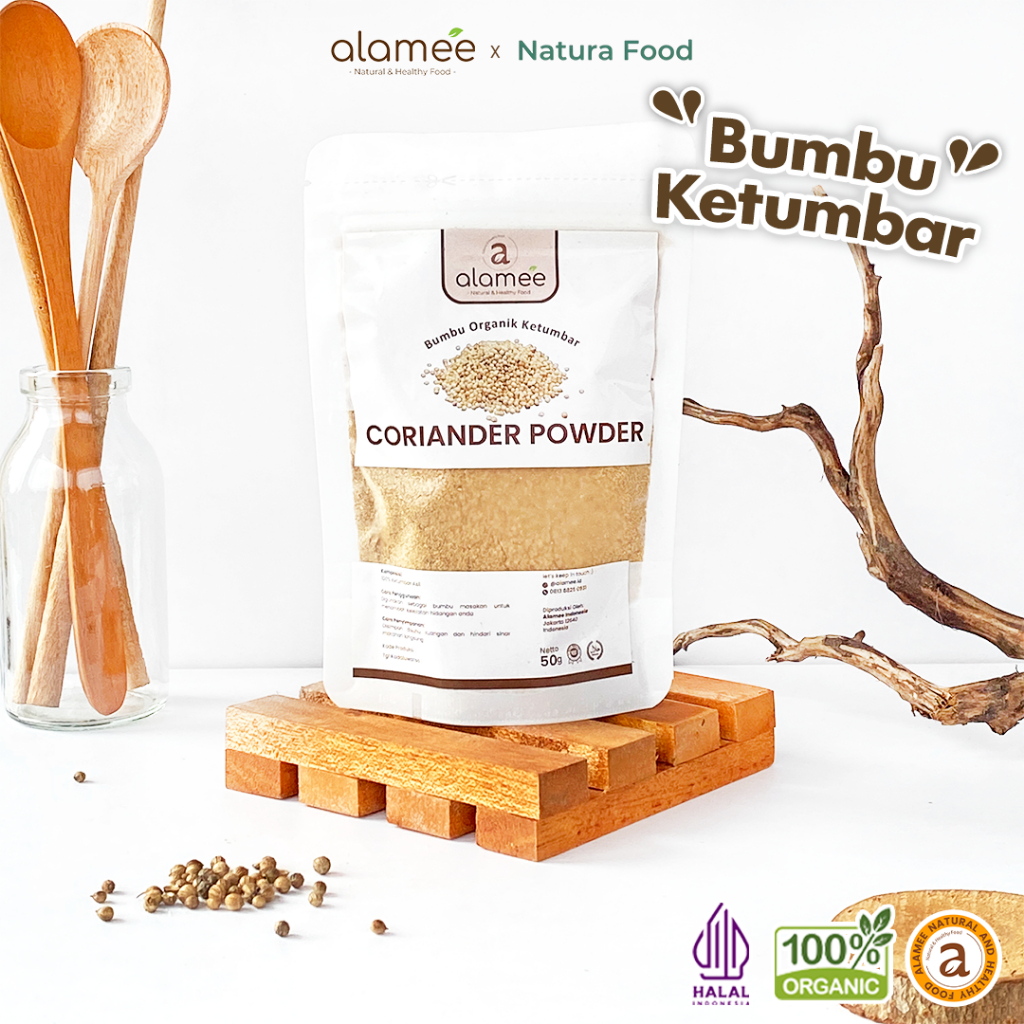 

ALAMEE Bubuk Ketumbar Organik Bumbu Dapur Instan Coriander Powder Murni Asli Seasoning 50 Gram