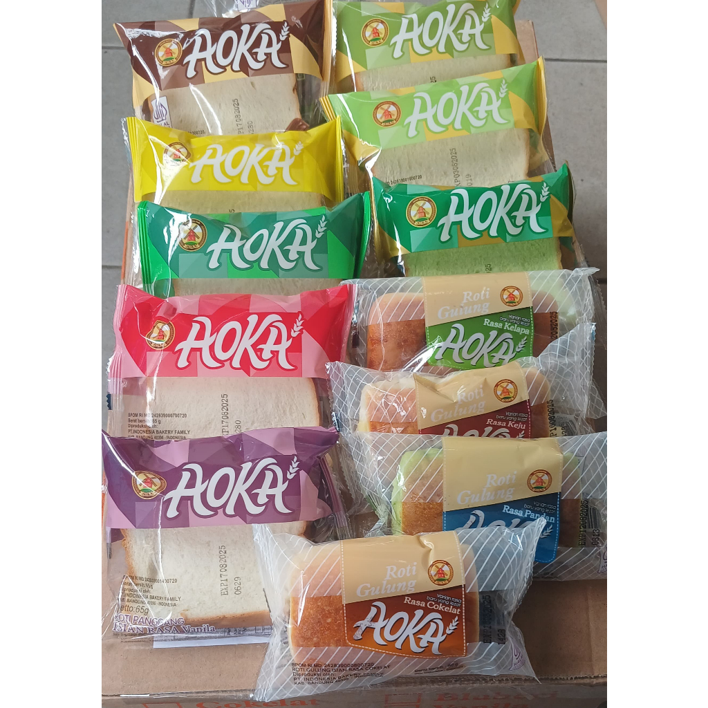 Roti Aoka Panggang 1Dus isi 60 Pcs Bisa MIX