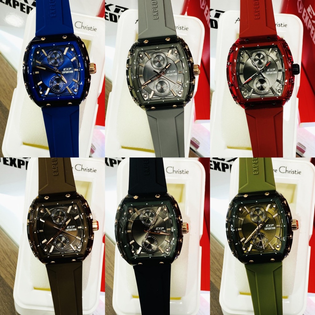 JAM TANGAN WANITA EXPEDITION E 6814 E6814 / E 6618 E6618 EXP-6618 ROSEGOLD BROWN RUBBER ORIGINAL