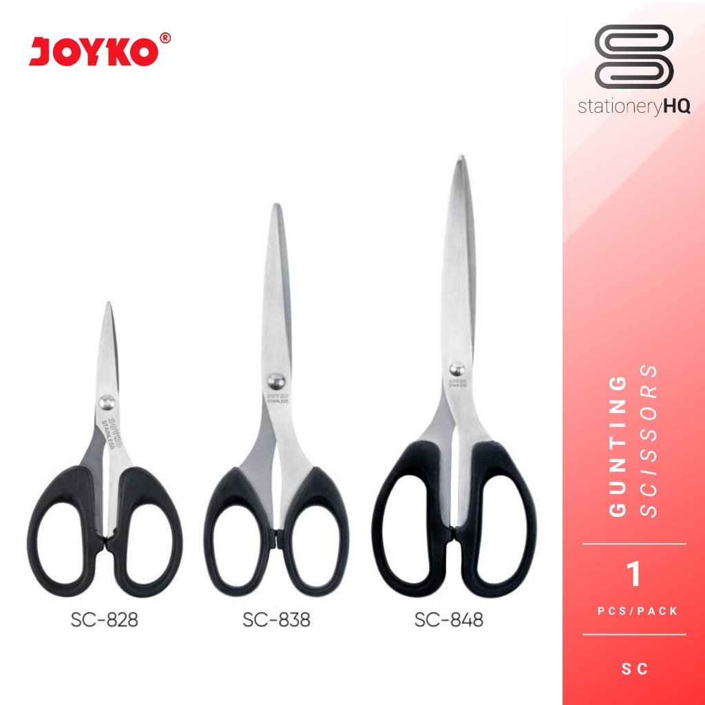 

Gunting Scissors Joyko SC-828 / SC-838 / SC-848 Hitam