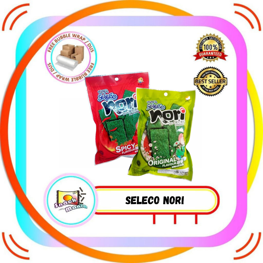 

Seleco Nori Sheet Crispy Seaweed Original - Spicy Rumput Laut 16 gr