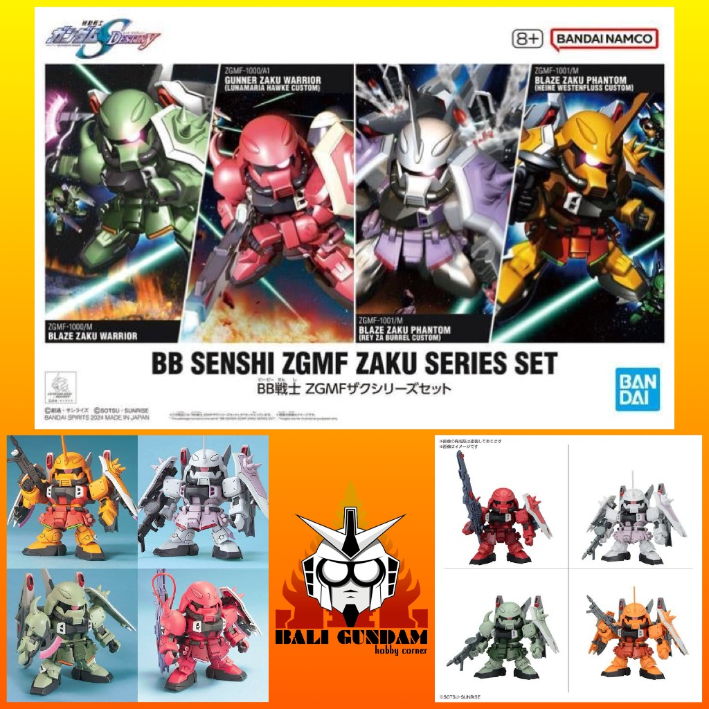 SD BB SENSHI ZGMF ZAKU SERIES SET Bali Gundam Hobby Corner Bandai Original