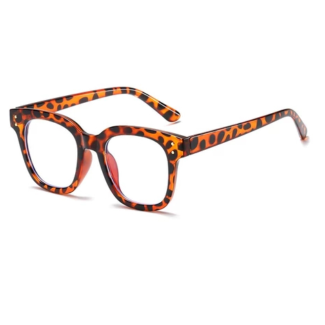 Kacamata Frame Kotak  Leopard Retro Unisex