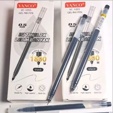 

PULPEN BOLPEN Gel Vanco mata pena 0.5 mm Warna Hitam Stationery