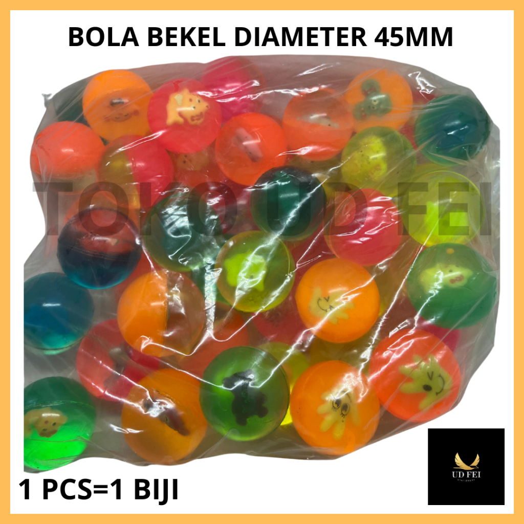 (1 PCS = 1 BIJI) Bola Bekel Motif Boneka/ Bola Karet/ Bola Bekel/ Bola Bekel Mainan/ Bola bekel diam