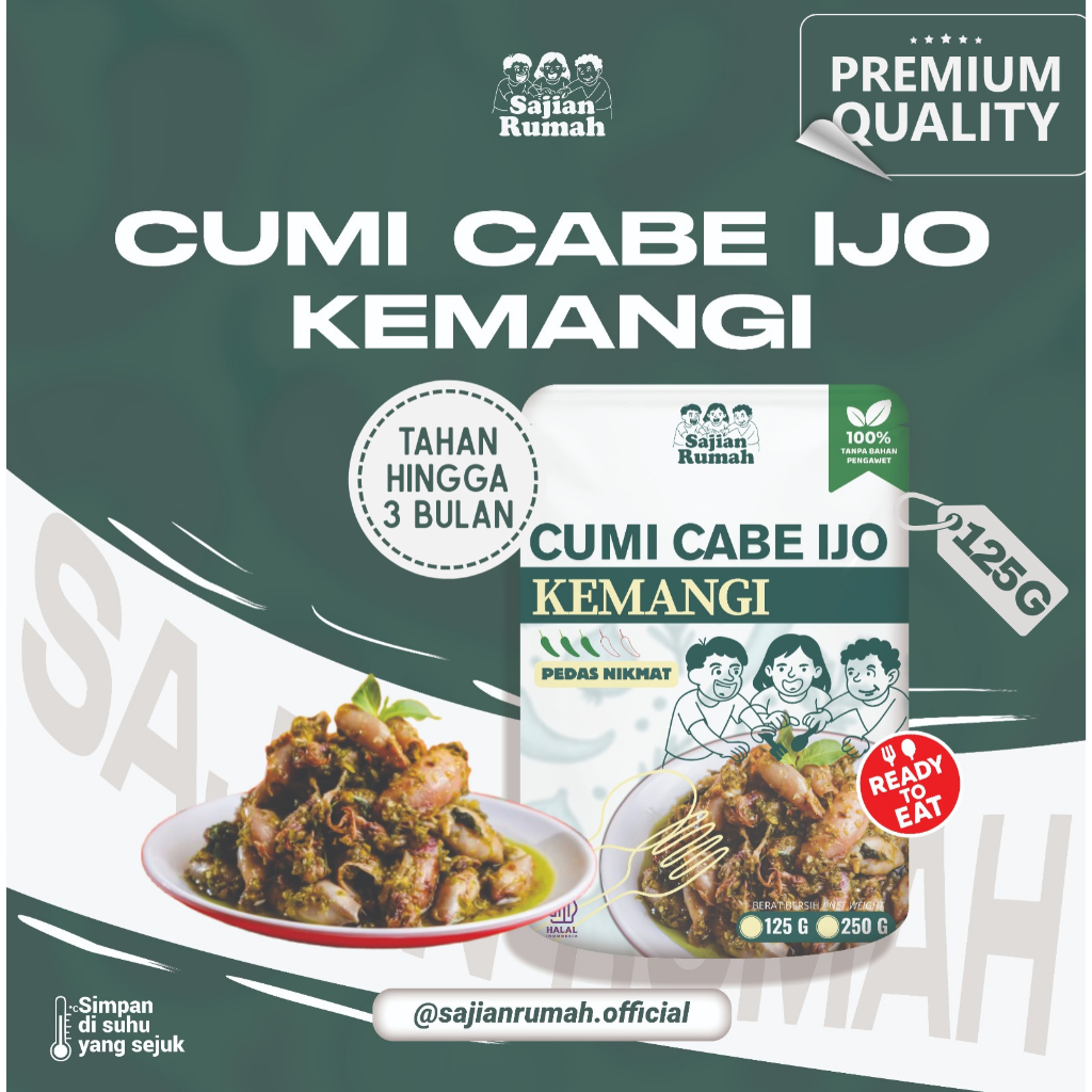 

[125 GRAM] CUMI CABE IJO KEMANGI | Ready to eat, lauk siap saji, halal, makan lauk enak praktis-Sajian Rumah