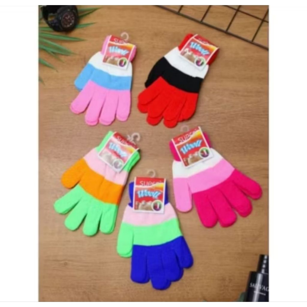 SARUNG TANGAN MOTOR WANITA MOTIF PELANGI/SARUNG TANGAN WANITA MOTIF SALUR