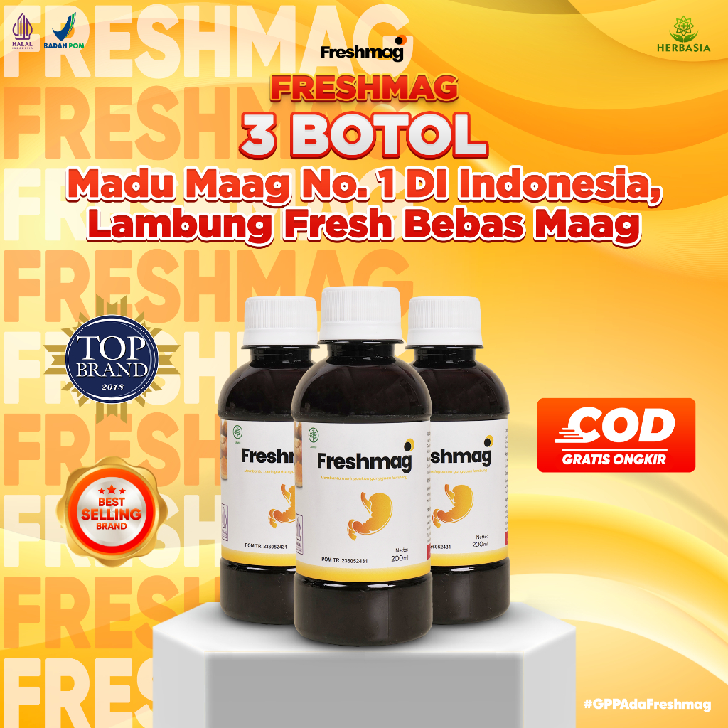3 Botol Freshmag [Jual Grosir] Madu Herbal Berkhasiat Untuk Lambung Sehat dan Maag Halal Bpom