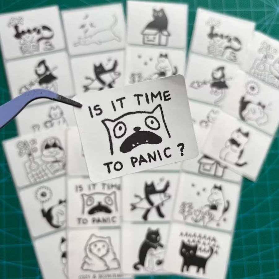 

[ ] 30pcs STICKER BLACK & WHITE CAT / Sticker kucing lucu / sticker meme kucing / seal sticker / journaling sticker / aesthetic sticker cat / sticker freebies