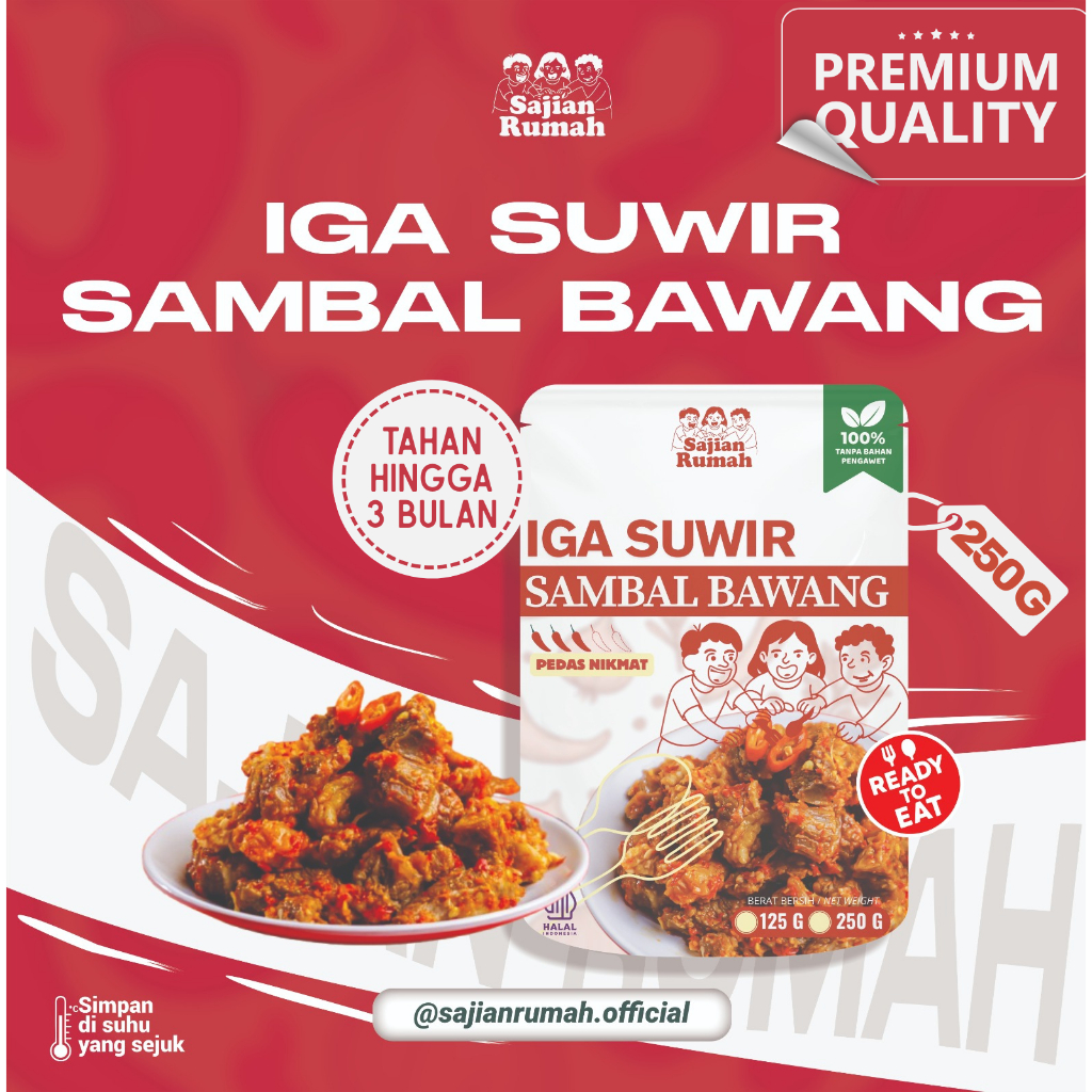 

[250 GRAM] IGA SUWIR SAMBAL BAWANG | Lauk Siap Saji, Ready to eat, Halal, Makan lauk enak praktis