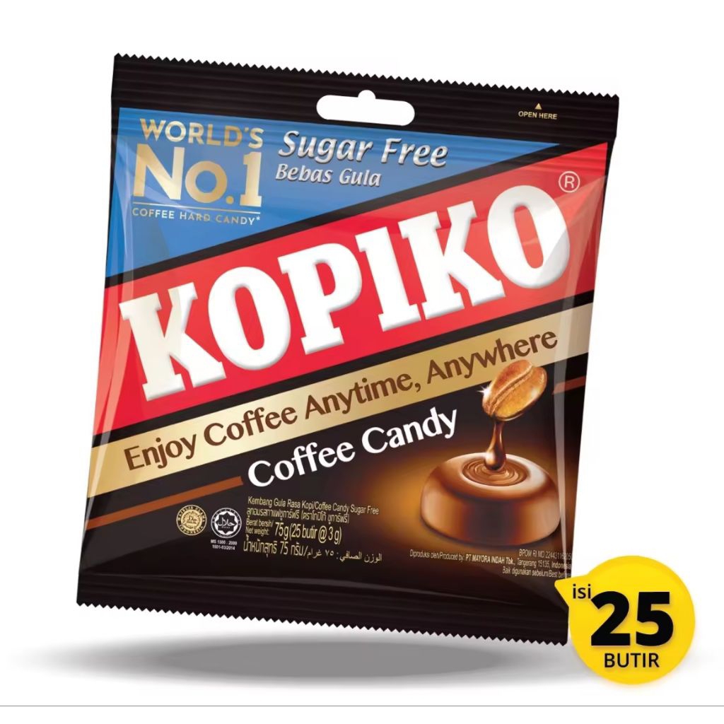 

Permen Kopiko Coffee Candy World No.1 Isi 25 Butir | Rasa Kopi Asli | Cemilan Manis Favorit | Sembakoo.id